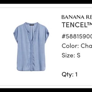 Banana Republic Tencel Denim/chambray dolman top S